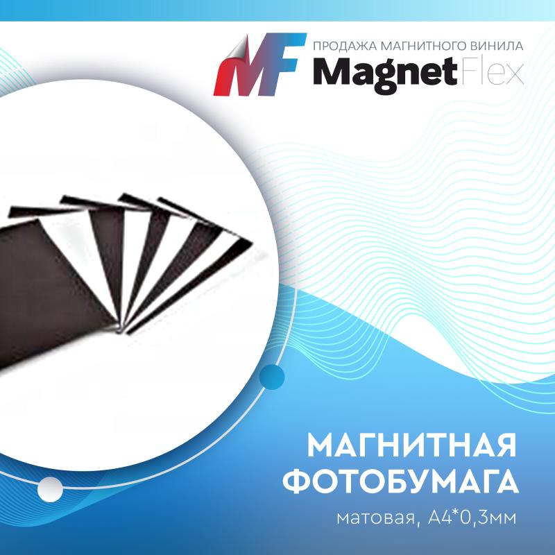 Магнитная ФОТО бумага А4*0,3 глянцевая