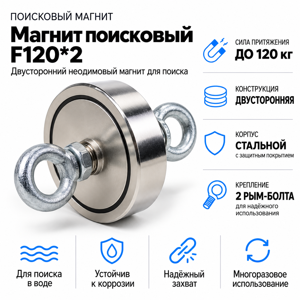 Магнит поисковый F120*2